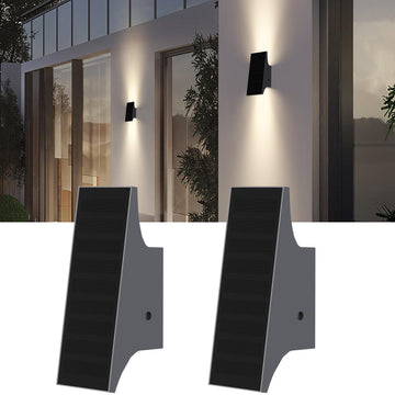 Solar Lights Outdoor Up and Down, 2pack Solar Wall Lights Outdoor