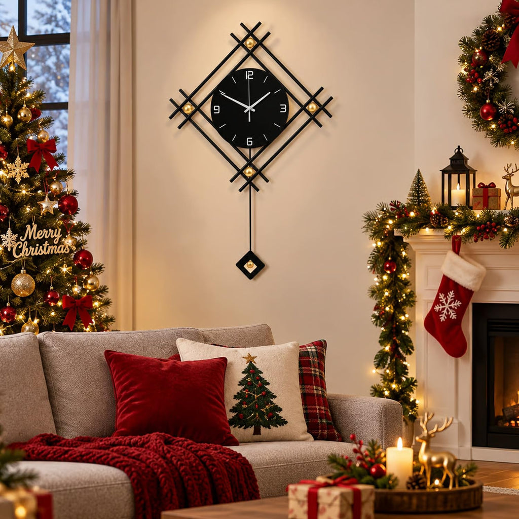 Modern Wall Clock with Stylish Pendulum, 16.2*26 Inch
