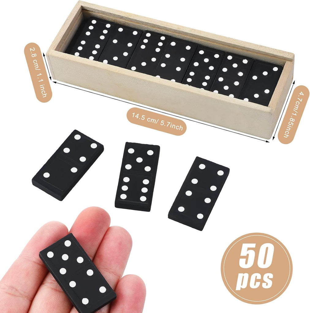 Mini Dominos Set for Kids Adults 28 Tiles Double 6 Dominoes - Set of 50
