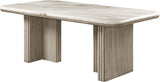 Charity Rubber Wood and Marble Dining Table in White & Gray Oak
