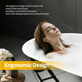 59 Inch Acrylic Freestanding Bathtub, Deep Soaking Tub with White Interior Black Exterior, Oval Stand Alone Acrylic