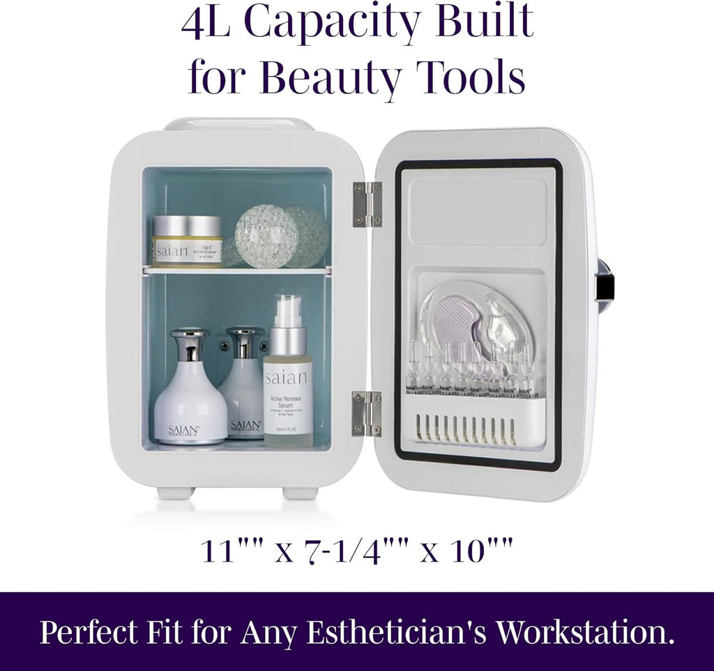 Esty Fridge for Skincare Products - Compact 4L Portable Mini Fridge with Quiet Dual Cooling and Warming for Beauty