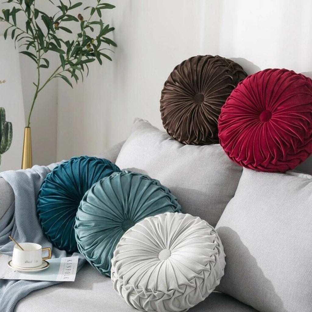 Round Velvet Pillow.7” Brown