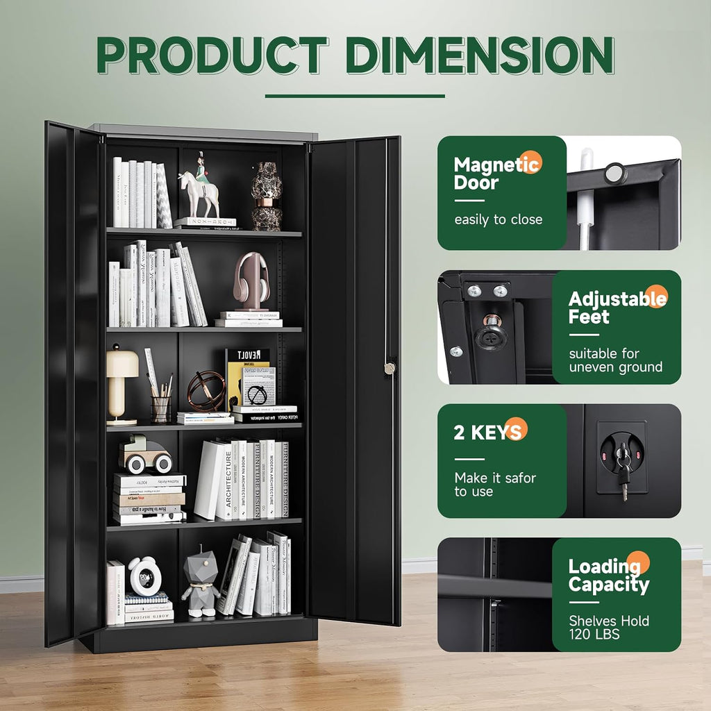 Metal Garage Storage Cabinets with Lock Door and Adjustable Shelves, Steel Tool Cabinets ,Warehouse Organisieren