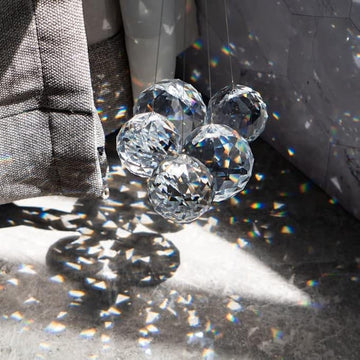 10 Pcs 30mm Clear Crystal Ball Prism Chandelier Ceiling Lamp Pendants Decor - Crystal Ball Prism Pendants 30mm Clear