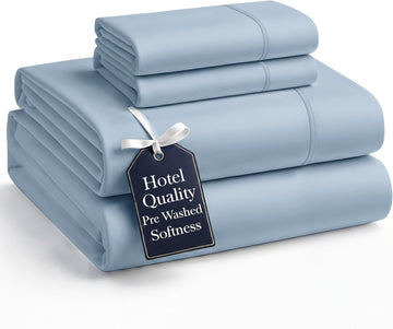 Bed Sheets Set, Soft & Breathable Bedding for Mattress, 4 Piece Set with Deep Pockets, Lightweight