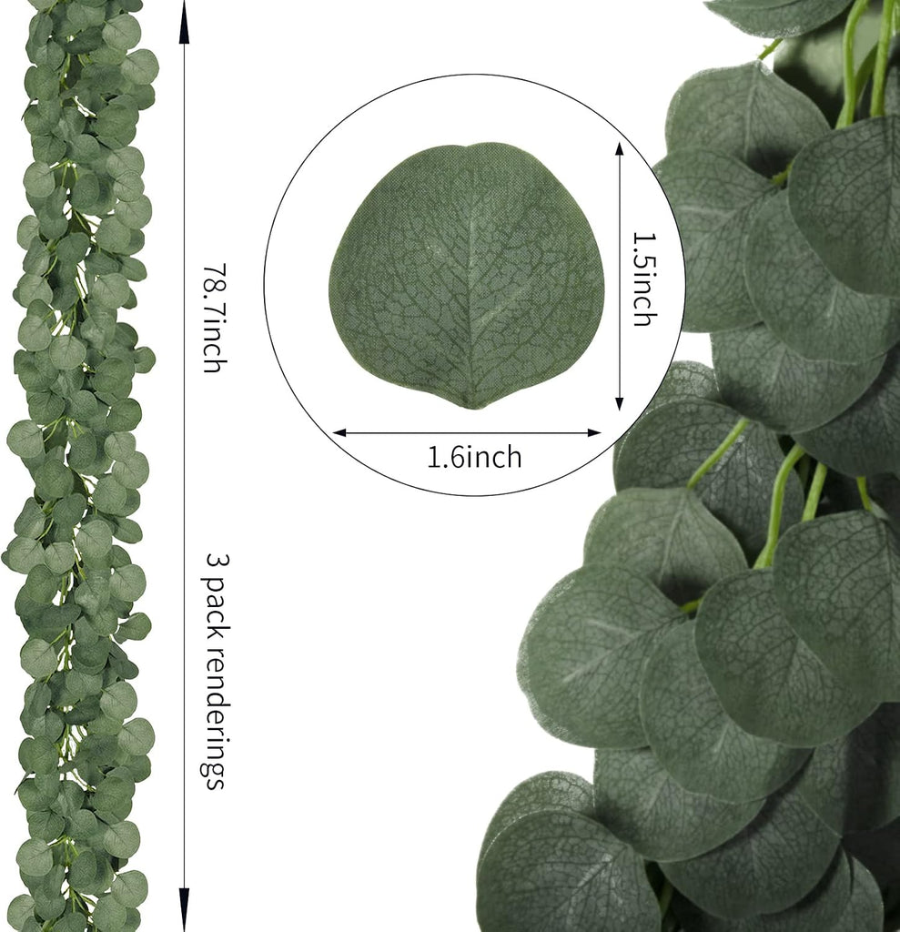Eucalyptus Garland,Artificial Eucalyptus Leaves Table Greenery Garland Wreath Vines for Wedding Party Table - Set of 36