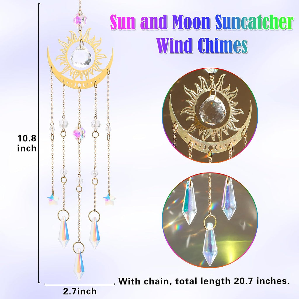 Crystal Suncatcher, Suncatchers for Windows Hanging Indoor Outdoor - Prism Rainbow Maker Home Garden Decor for Thanks