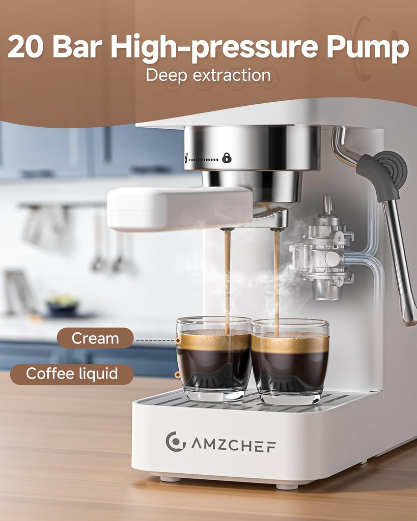 Compact Espresso Machine 20 Bar, Americano, Latte & Cappuccino