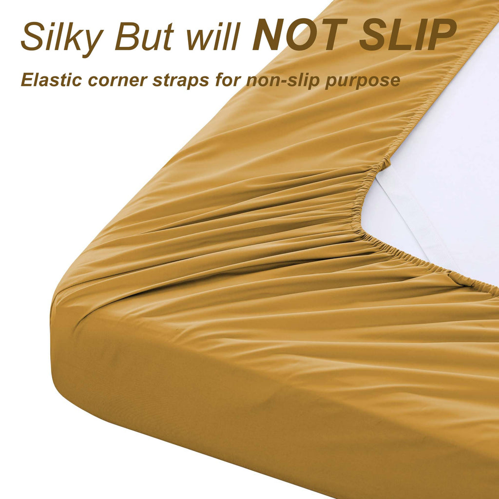 Cooling Queen Sheets, Bamboo Viscose Bed Sheets, Gold