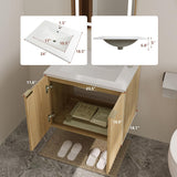 Modern Bathroom Vanity with Sink and Wavy Textured Doors