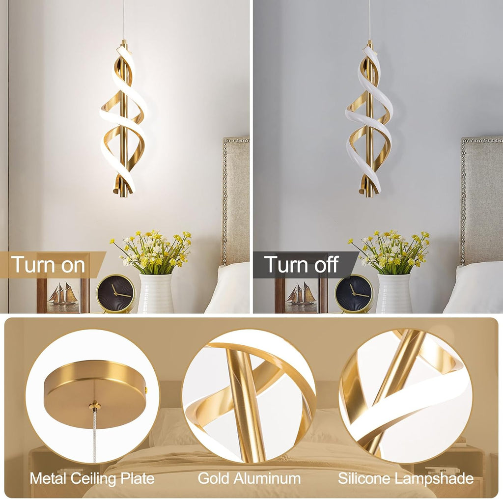 Gold Led Pendant Light,4000K Modern LED Pendant Lights Kitchen Island,Adjustable Height Pendant Lighting Over Island