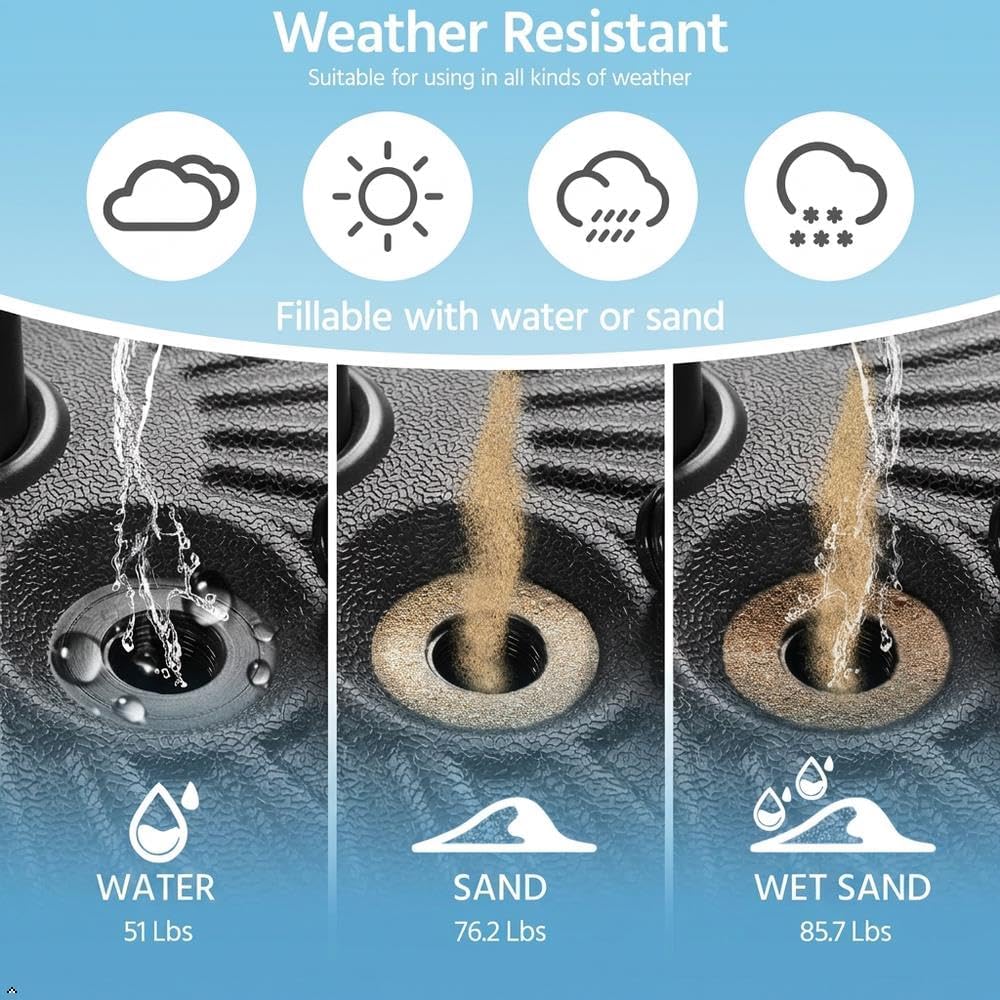 85.7lbs Capacity Fillable Round Umbrella Base