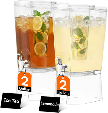 Gal Drink Dispenser with Leak-Proof Spigot & Fruit Infuser - Set of 2