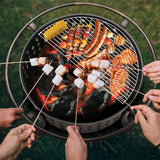 36 Inch Fire Pits for Outside Large Outdoor Wood Burning Crossweave firepit Heavy Duty Steel Bronze Bonfire Pit for Patio Backyard Garden with BBQ - Image 8