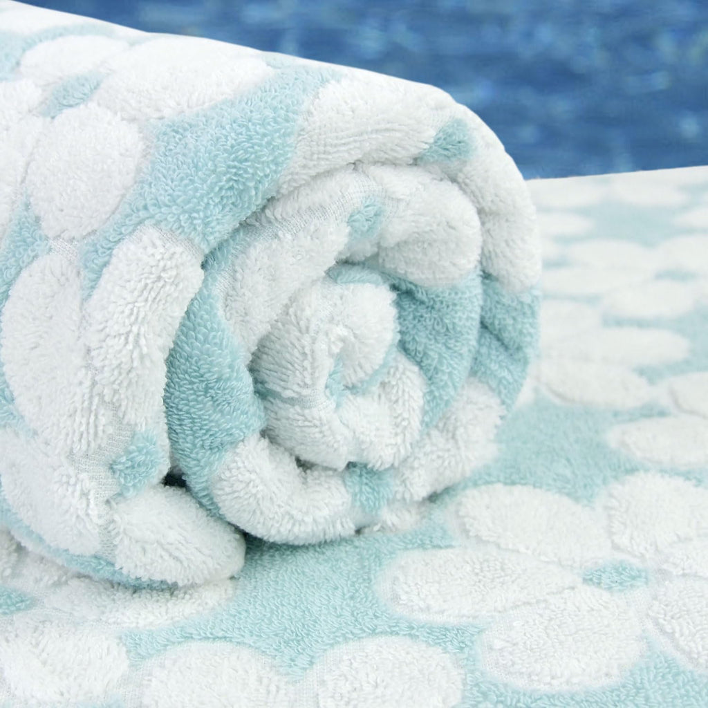 Decor with Floral Jacquard | Super Soft and Absorbent Bath Towel Set of 2, Large Size 27.5x55 Inches