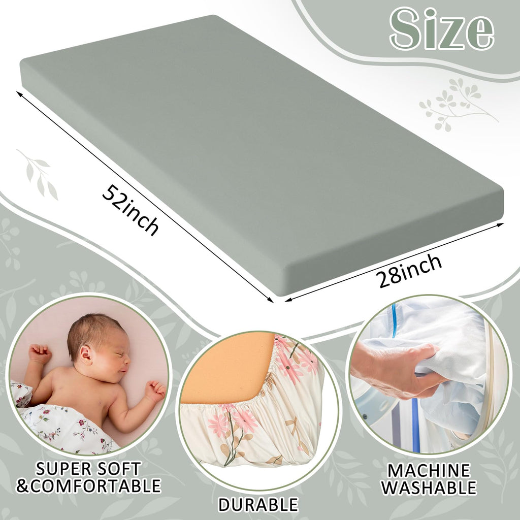 4 Pack Fitted Crib Sheets for Girls, Wildflowers