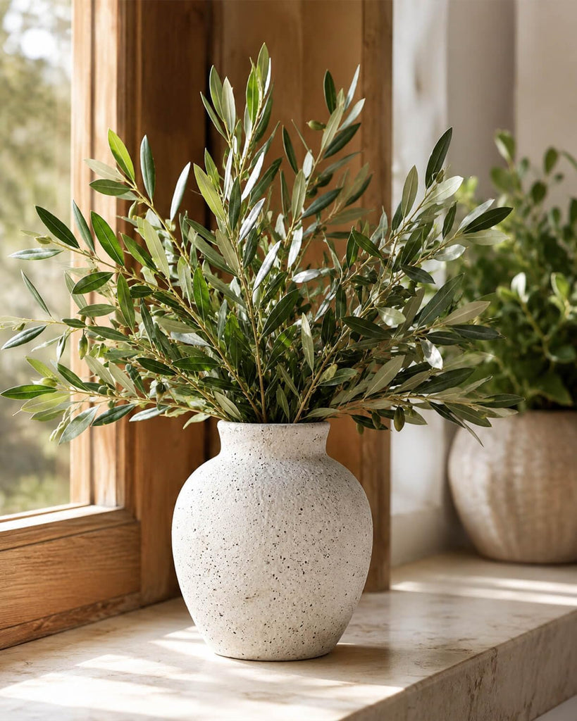 6.1 Inch White Ink Dot Vase, Rustic Ceramic Vase