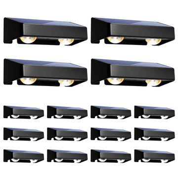 Solar Fence Lights Outdoor, 9 Fixed Colors & Color Changing Fence Solar Lights Outdoor Waterproof IP65, LED Deck