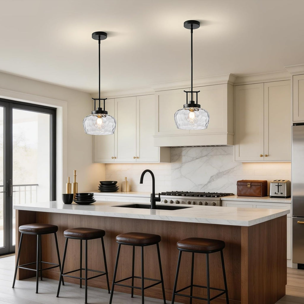 Modern Pendant Lights Gold Pendant Lights Kitchen Island | Adjustable Height Hanging Fixture with Hammered