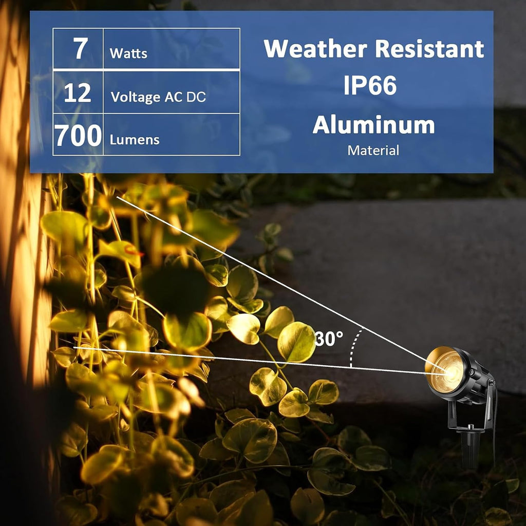 Low Voltage Landscape Lights with Connectors Outdoor: 7W 700LM LED Landscape Lighting for Tree Garden Yard Pathway |