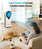 3-in-1 Evaporative Air Cooler, 35’’ Protable Swamp Cooler Indoor with 3 Modes&3 Speeds