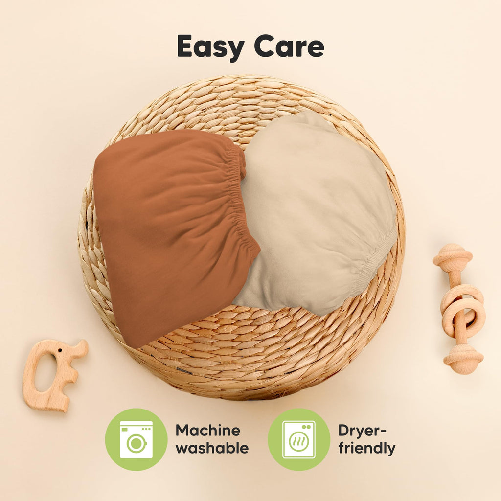 Pack and Play Sheets Fitted 2pk Mini Crib Sheet, Rust