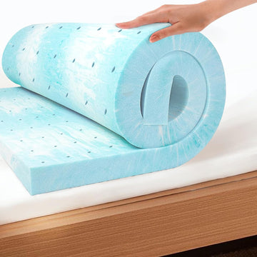 EGO 3 Inch Queen Mattress Topper Gel Memory Foam for Pressure Relief | Cooling Gel Infused, Ventilated Design Bed