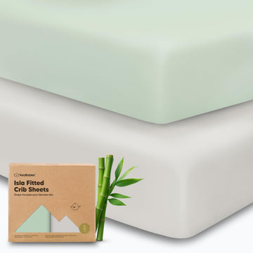 2-Pack Baby Crib Sheets for Boys, Girls, 52x28 Fitted (Sage)