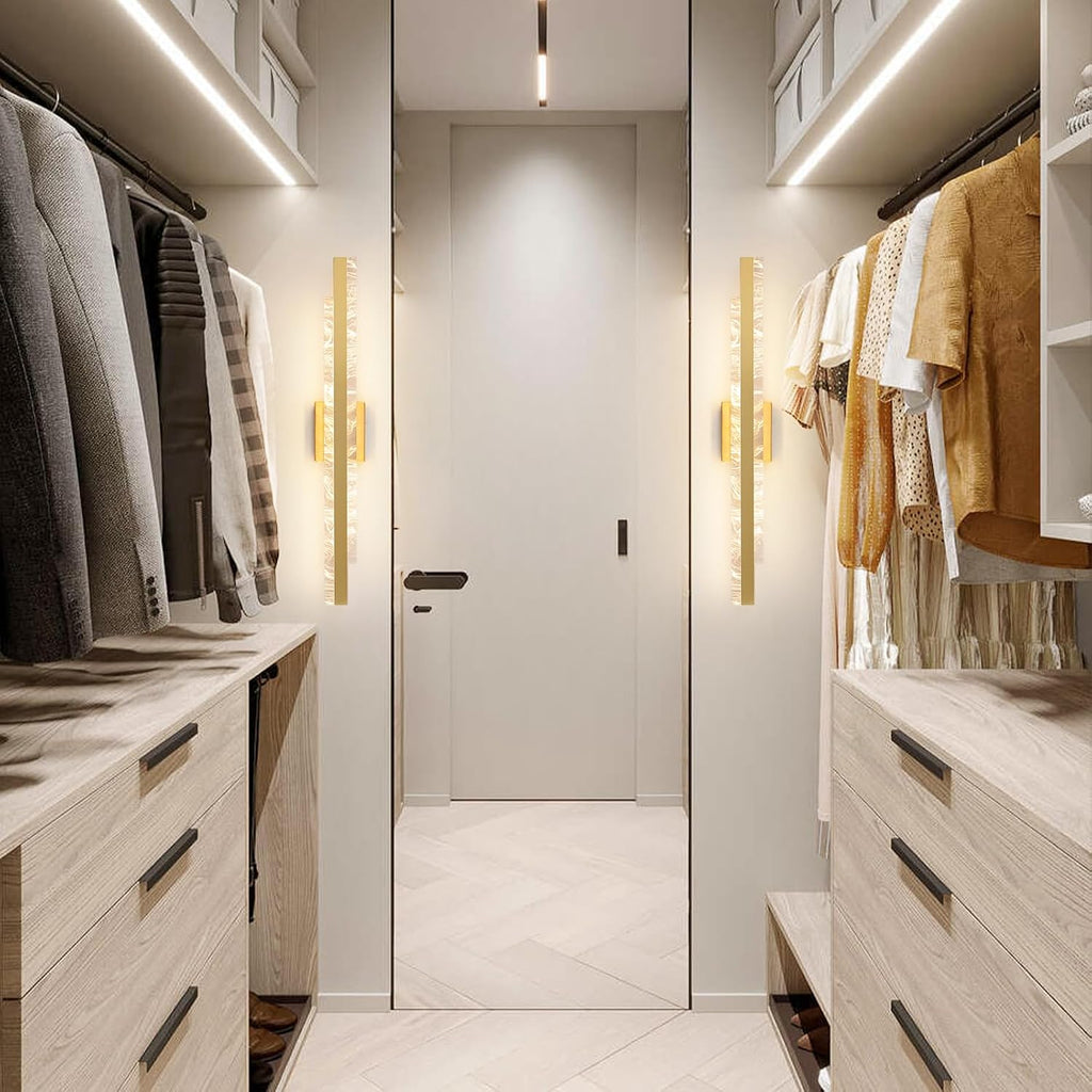Modern Bathroom Vanity Light: Brushed Gold 32 inch 28W Dimmable LED Bath Bar Light Fixtures Over Mirror - Wall Sconce