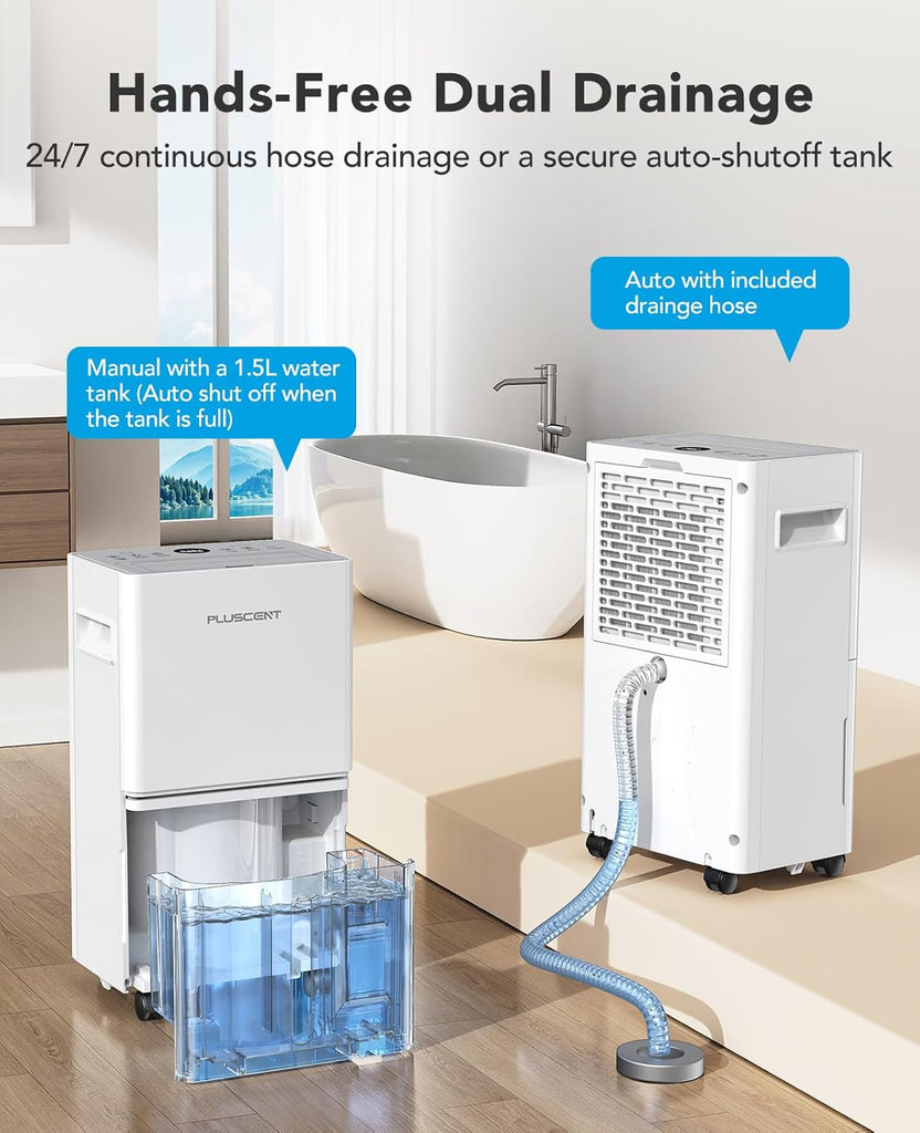 21 Pint Dehumidifier for Basement and Home, 1500 Sq Ft Portable Dehumidifier with Drain Hose