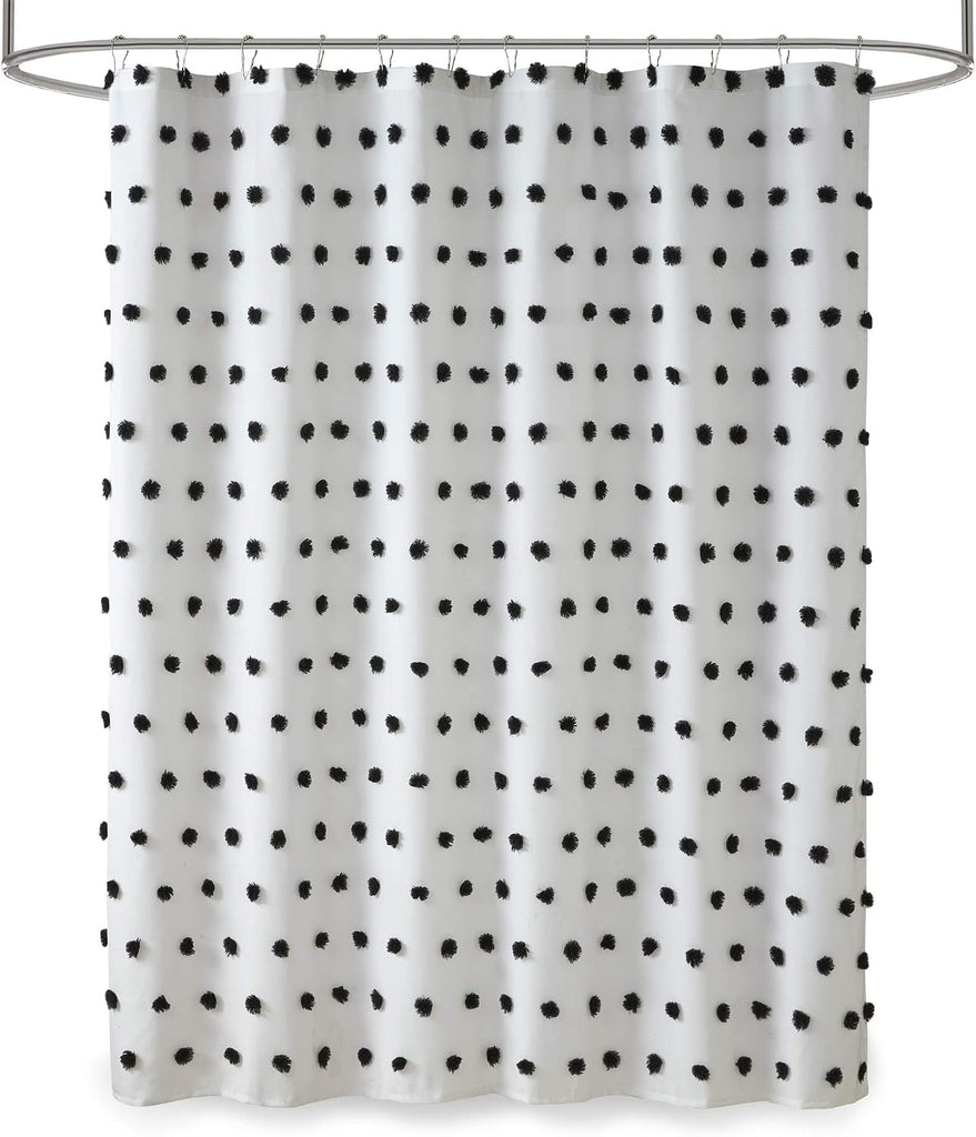 Sophie Shower Curtain , 72 x 72, Black | Adds Privacy, Machine Washable, OEKO-TEX Certified