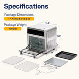 21 Qt Air Fryer Toaster Oven Combo, 8-in-1 Convection Oven Countertop with Rotisserie and Dehydrator, Stainless Steel