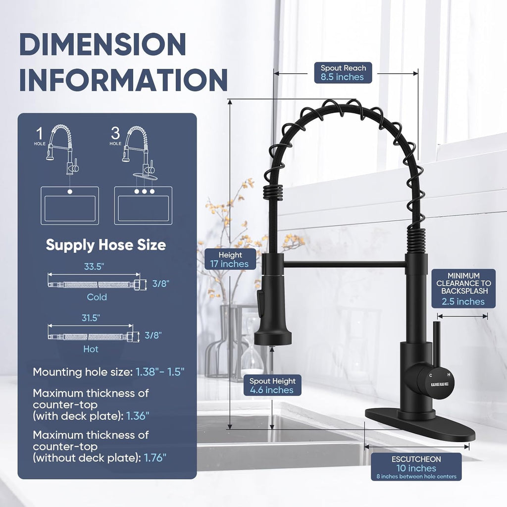 Kitchen Faucets with Pull Down Sprayer Commercial Industrial Stainless Steel Single Handle Single Hole Spring