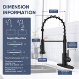 Kitchen Faucets with Pull Down Sprayer Commercial Industrial Stainless Steel Single Handle Single Hole Spring