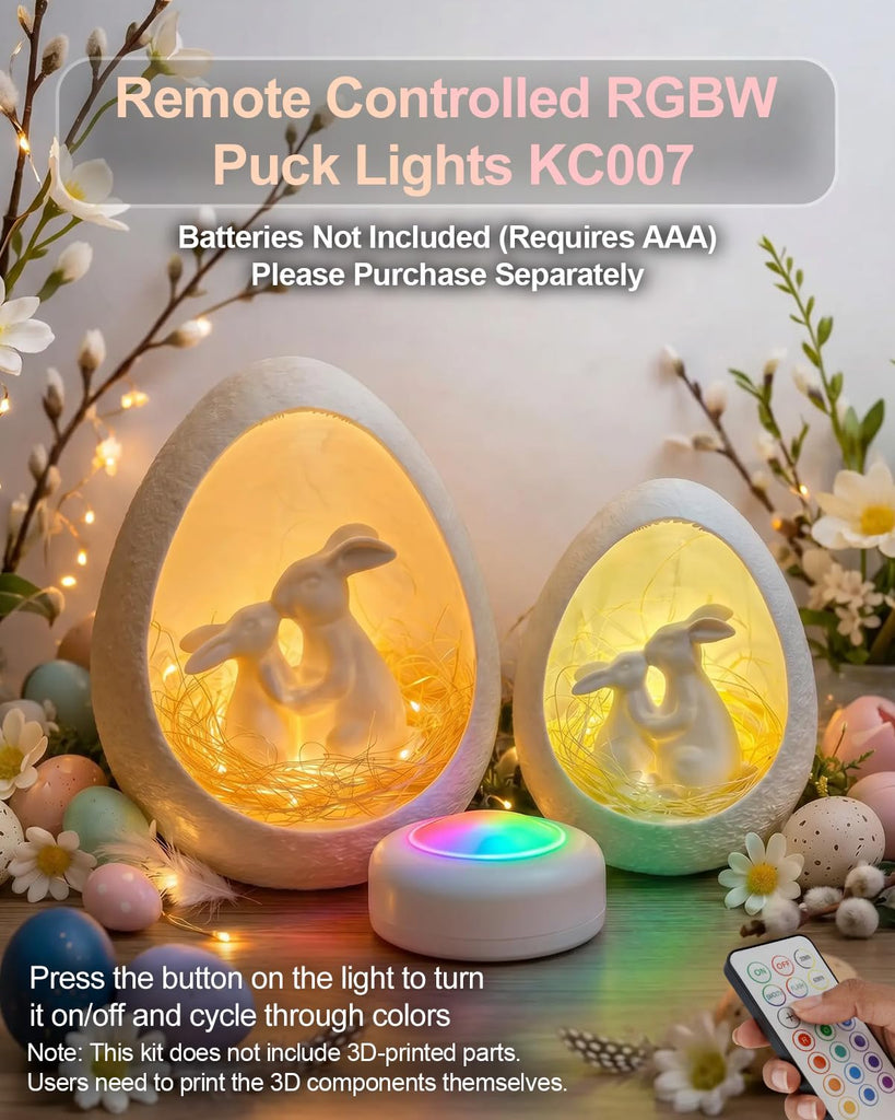 5 Pack Remote Controlled 16-Color RGBW Puck Lights for Bambu Lab