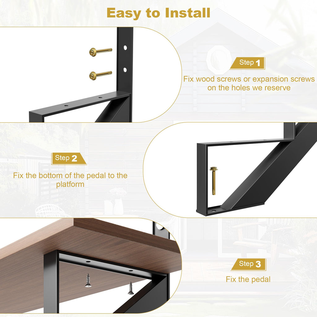 2 Pack Metal Stair Riser, 6 Step Stair Stringer for Deck Height 49.6 in, Steel Stair Step Riser for Outdoor Steps and