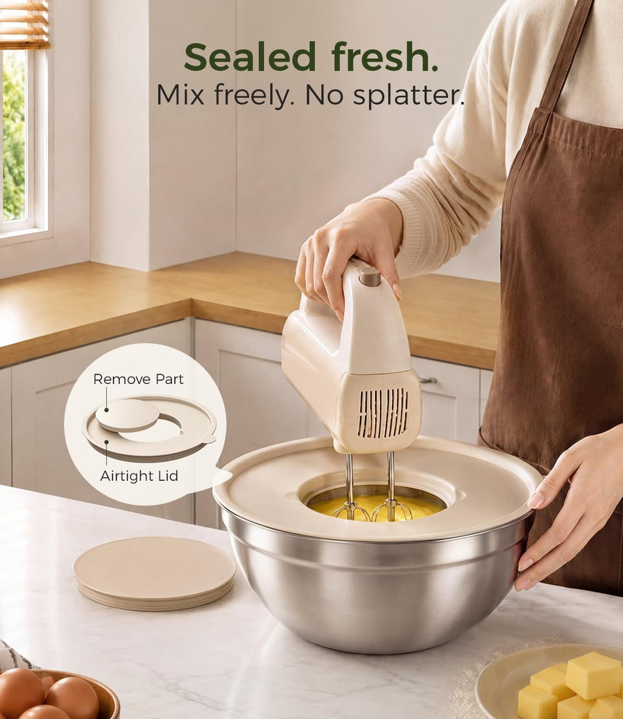 Stainless Steel Mixing Bowls: 6-Piece Prep & Storage Set with Lids