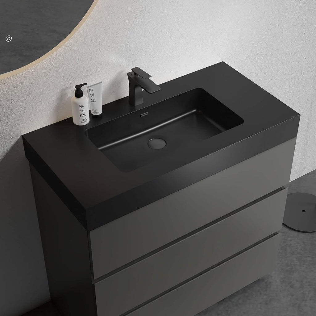 36 Inch Bathroom Vanity with Sink with Overflow, Large Storage Small Vanity for Modern Bathroom