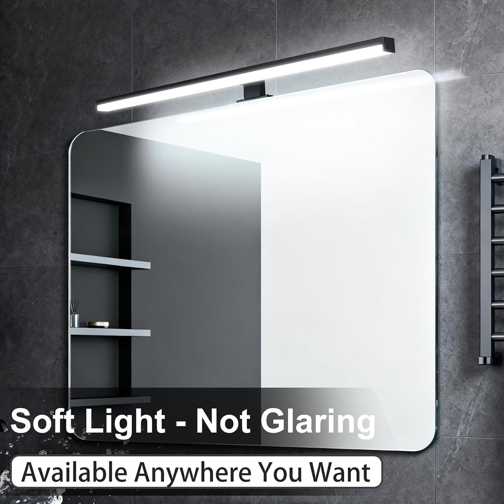 Plug Light Fixtures Modern Black Vanity Lights Over Mirror,Non-Dimmable LED Picture Light 28" Vanity Light Bar Wall