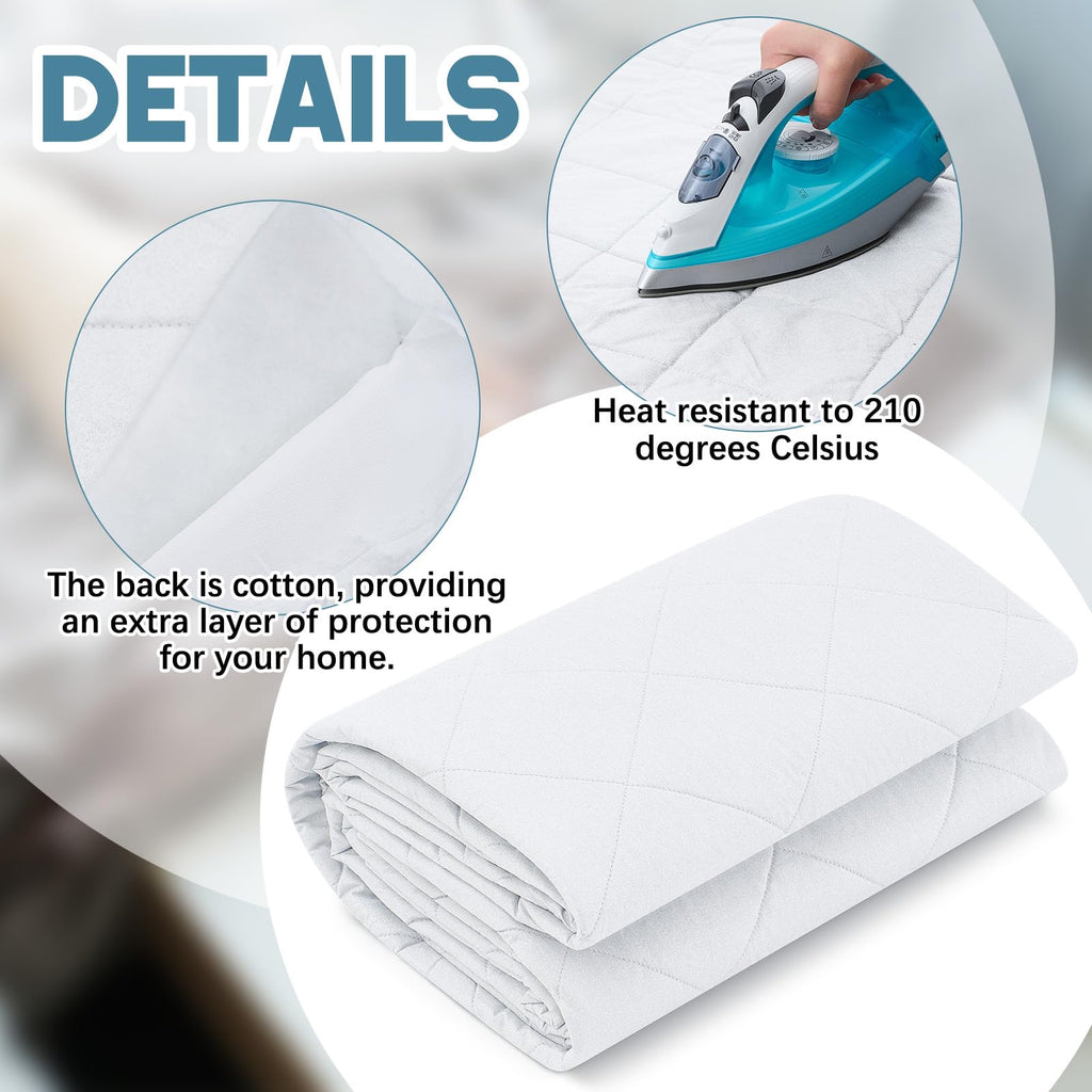 58" x 72" 2 Yard Heat Resistant Quilted Fabric Ironing, White