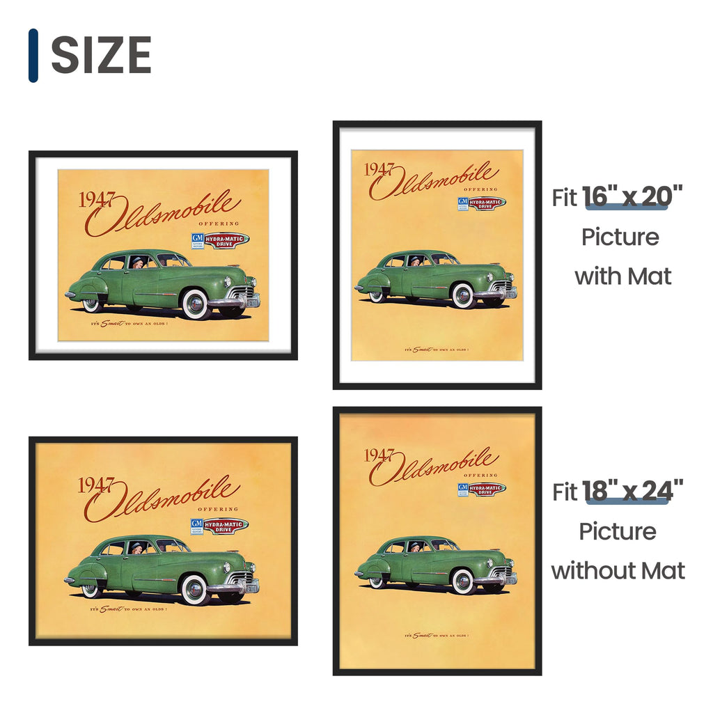 18x24 Poster Frame, Wall Gallery Frames Set of 2, Black