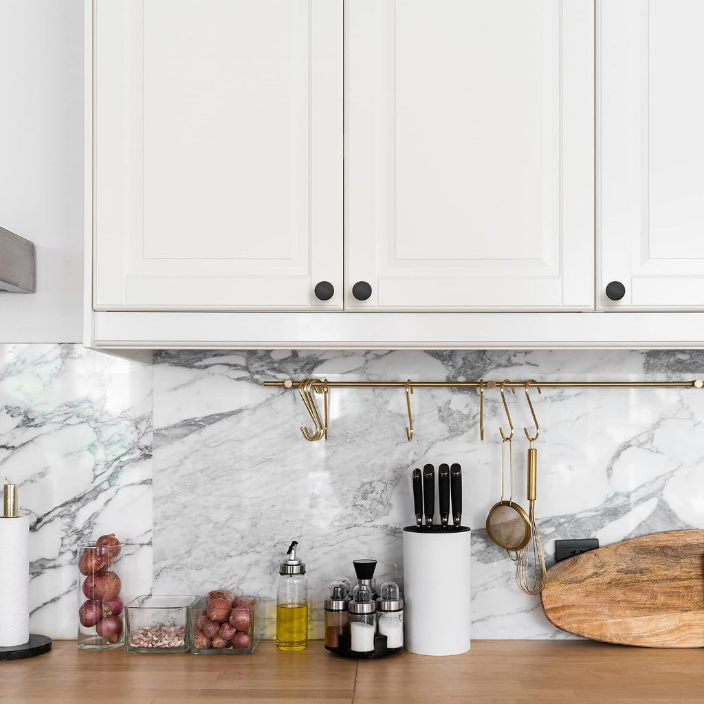 30 Pack 1-1/4 Inch Matte Black Round Kitchen Cabinet Knobs,Zinc Solid Drawer Pulls,Cabinet Handles and Bathroom, Modern