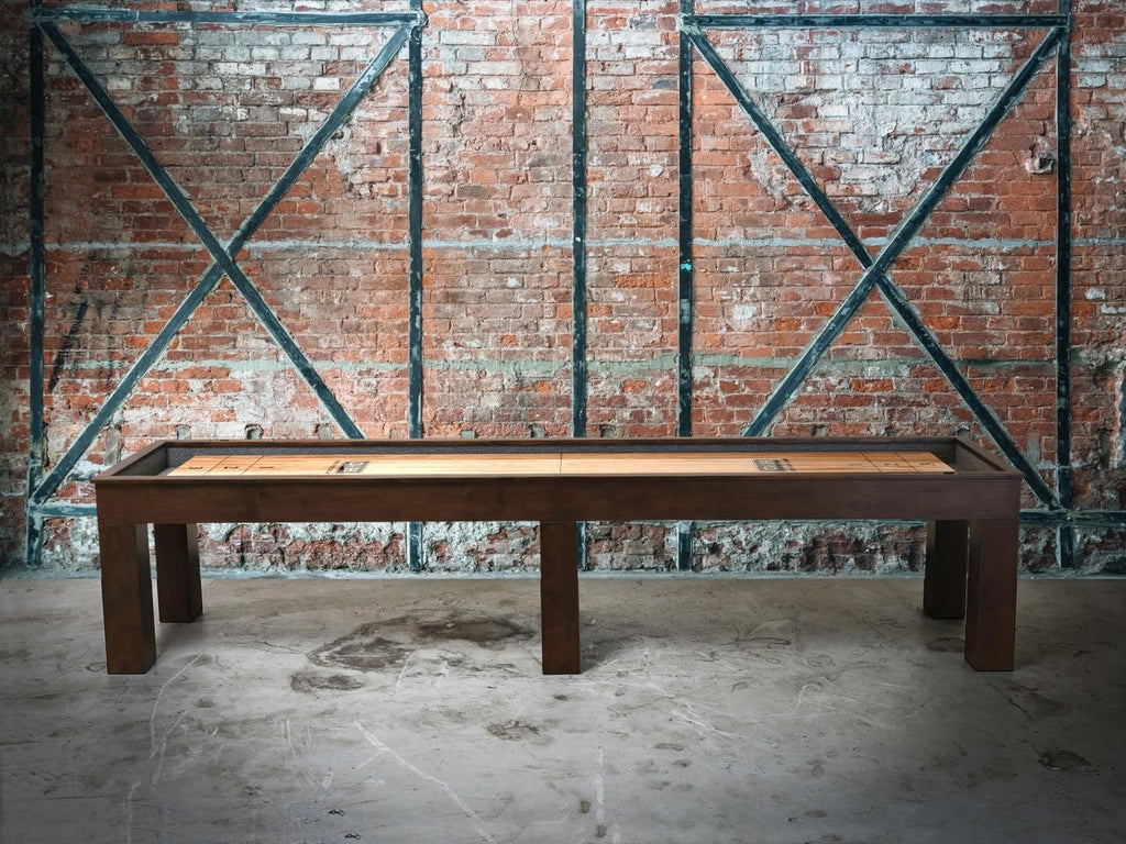 Shuffleboard Table (12FT,Natural Walnut and Antique Coffee)