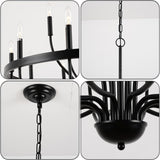 Black Chandelier 15-Light Industrial Iron Candle Chandelier Modern Suspended Farmhouse Chandeliers Pendant Light Fixtures for Dining Room Bedroom Living Room Kitchen Island Foyer E12 Bulb A109-B0CNG7FB6C