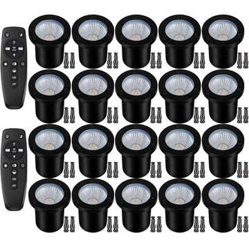 Dimmable Landscape Well Lights, Low Voltage Outdoor In-Ground Lighting IP67 Waterproof with Memory