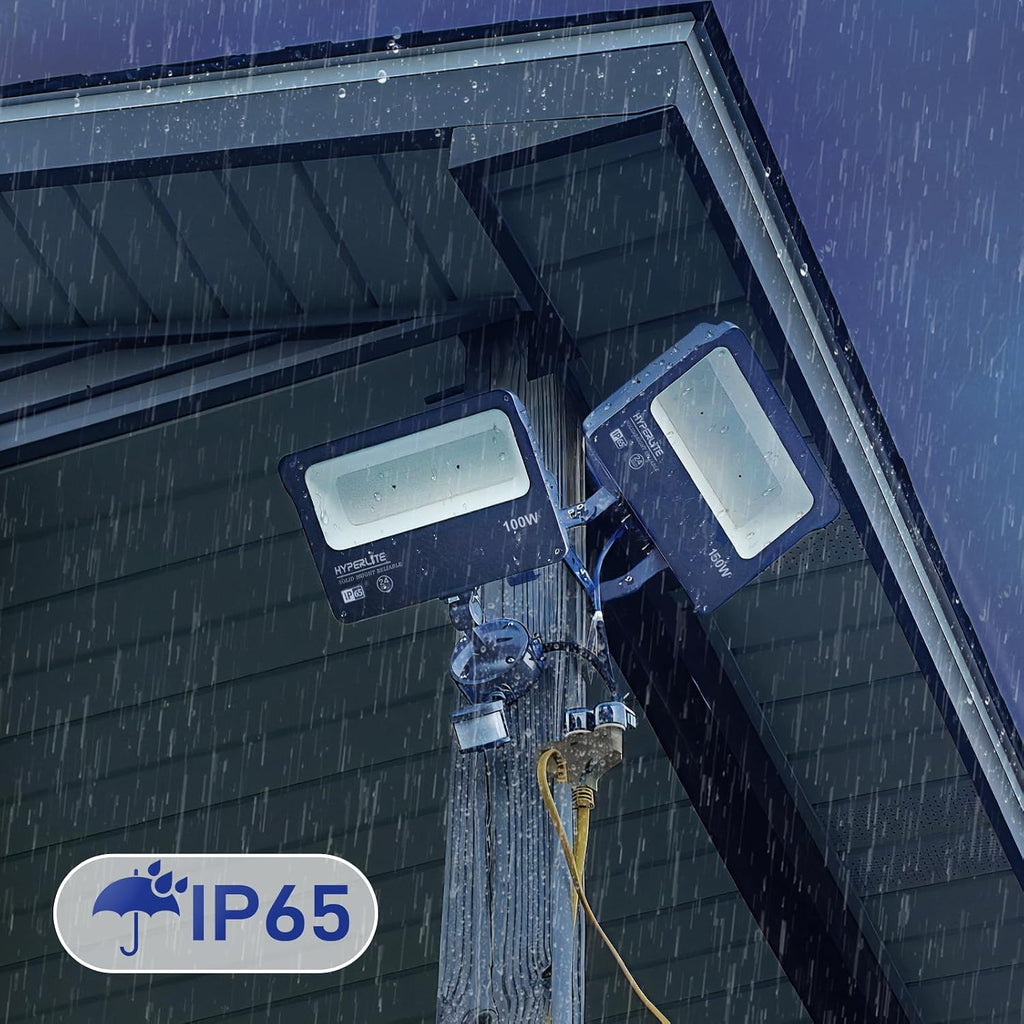 Flood Light Outdoor 150W 2Pack, LED Security Flood Lights with Dusk to Dawn Photocell, 5000K Daylight IP65 Waterproof