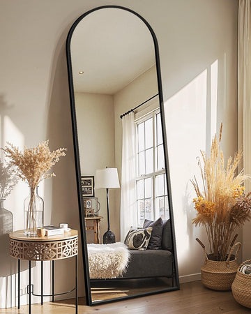 Arched Mirror Full Length,Standing Mirror Full Body,Large Floor with Stand for Wall Entryway Door Bedroom Bathroom