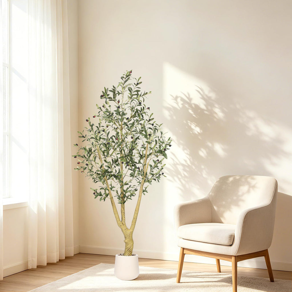 Faux Olive Tree 6ft with Large Planter, Faux Trees Decor