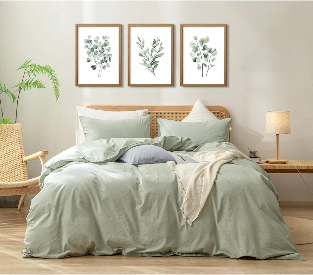 Botanical Wall Art Sage Green Canvas Wall Decor Eucalyptus Art Watercolor Plant Pictures Green Botanical Prints